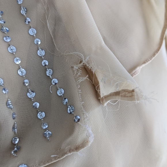 Vintage Landa cream beaded sequin prom evening special occasion dress 4 - Picture 9 of 15